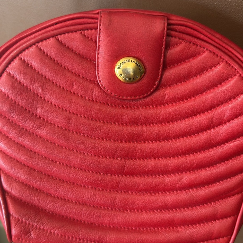 Oscar De La Renta Studio Red Leather Small Purse - Picture 5 of 13